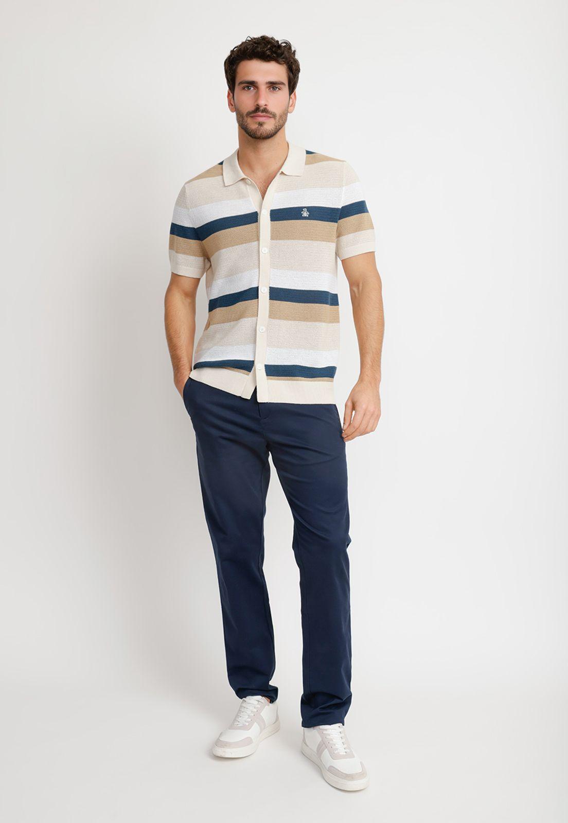 Camisa Hombre Manga Corta Crudo-3