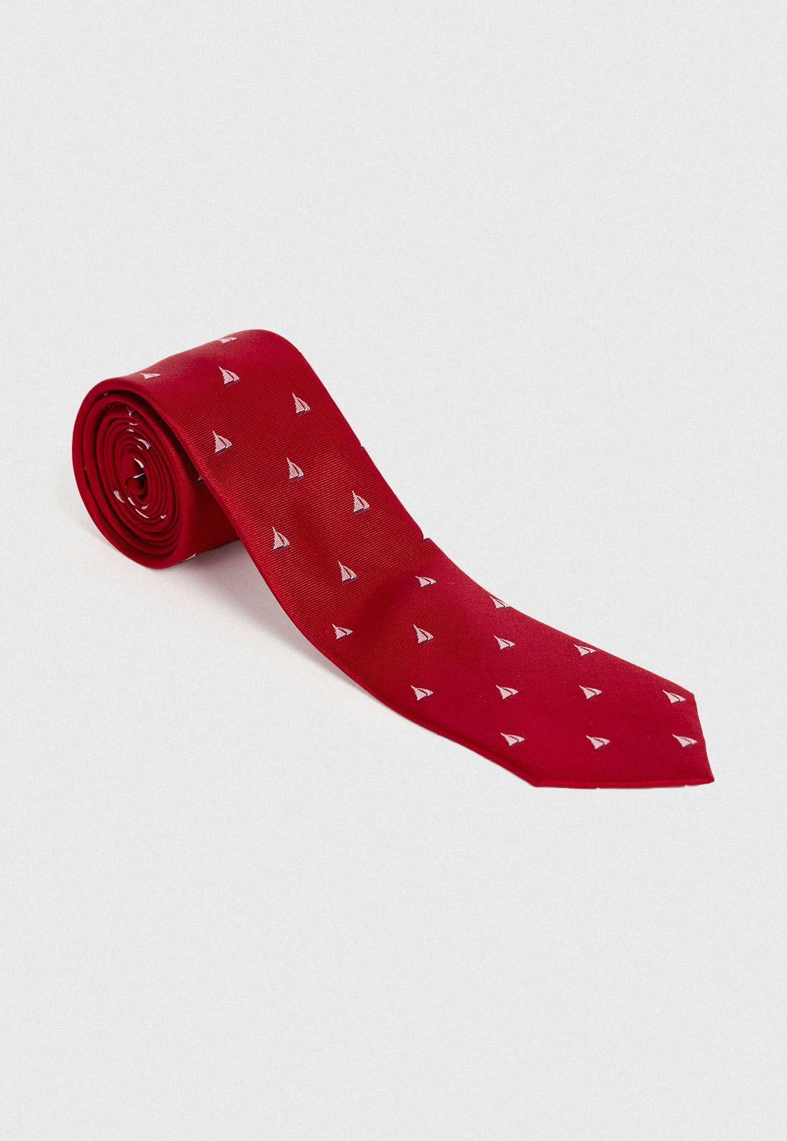 Corbata Formal Hombre Travel Seda Rojo-0