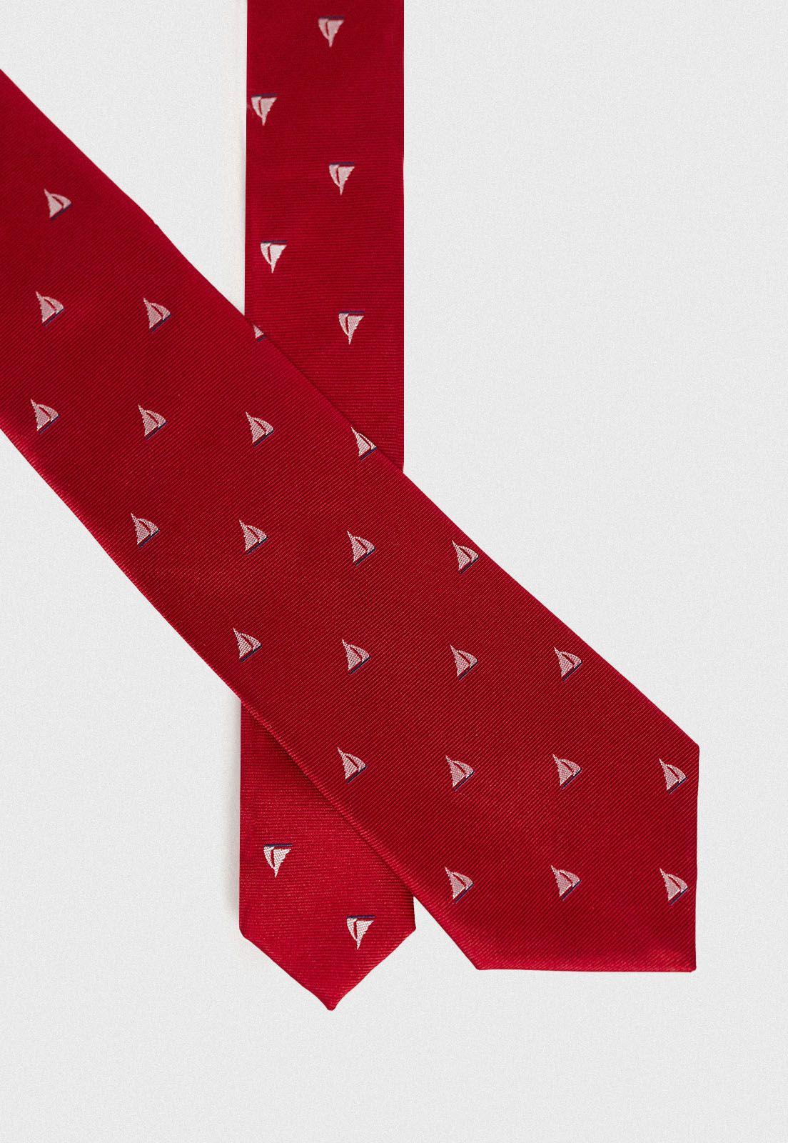 Corbata Formal Hombre Travel Seda Rojo-1