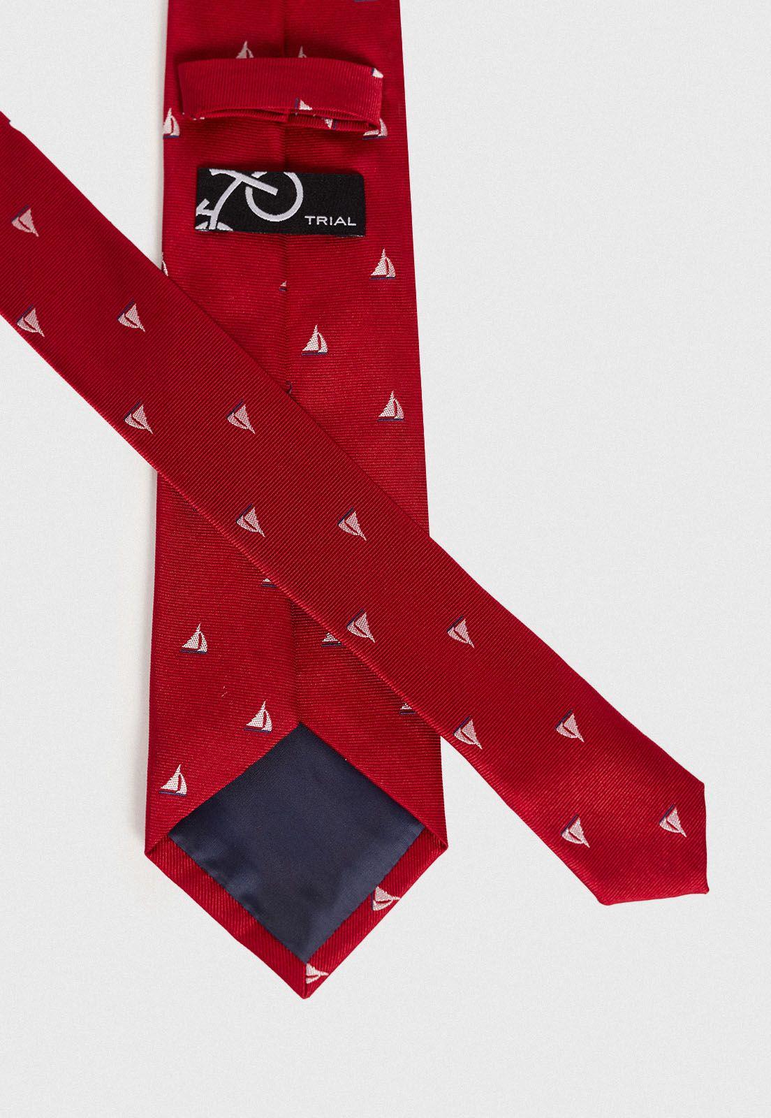 Corbata Formal Hombre Travel Seda Rojo-2
