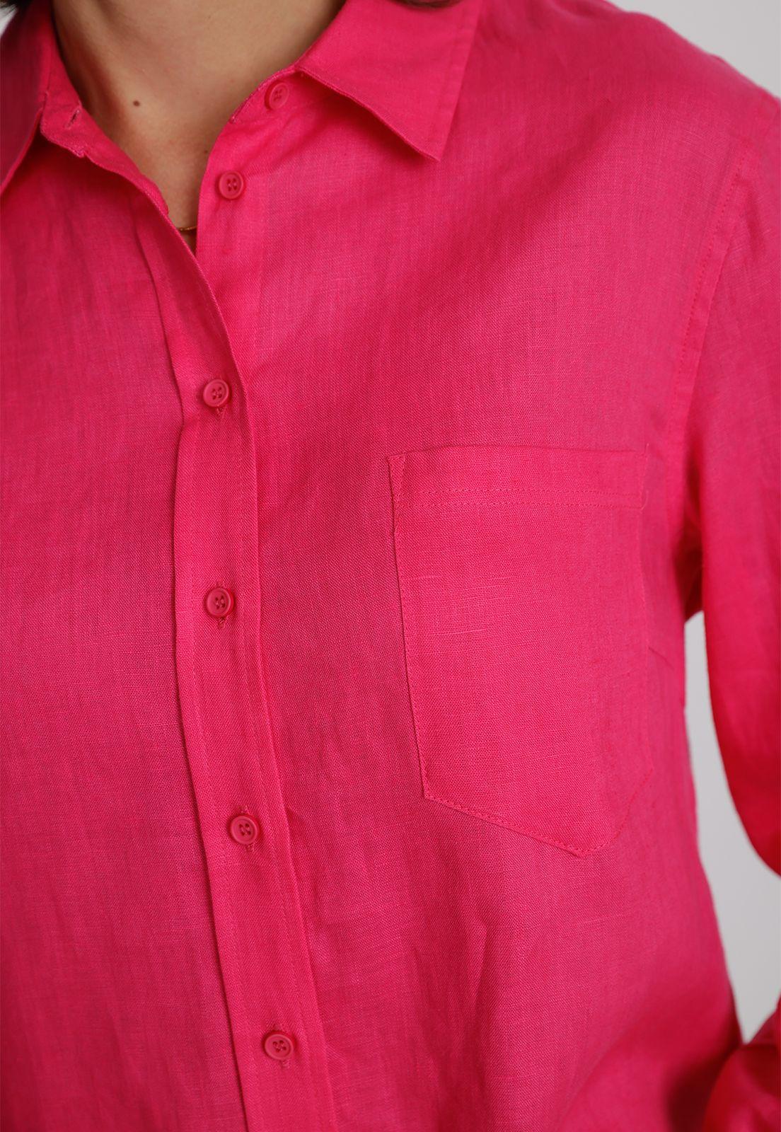 Blusa De Lino Cea Fucsia-2