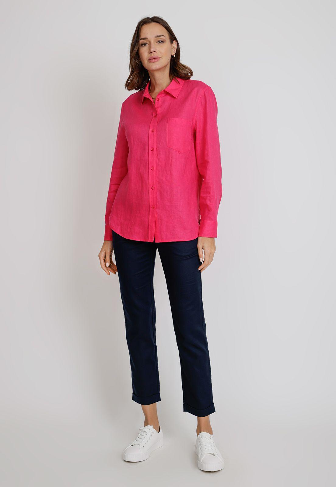 Blusa De Lino Cea Fucsia-3