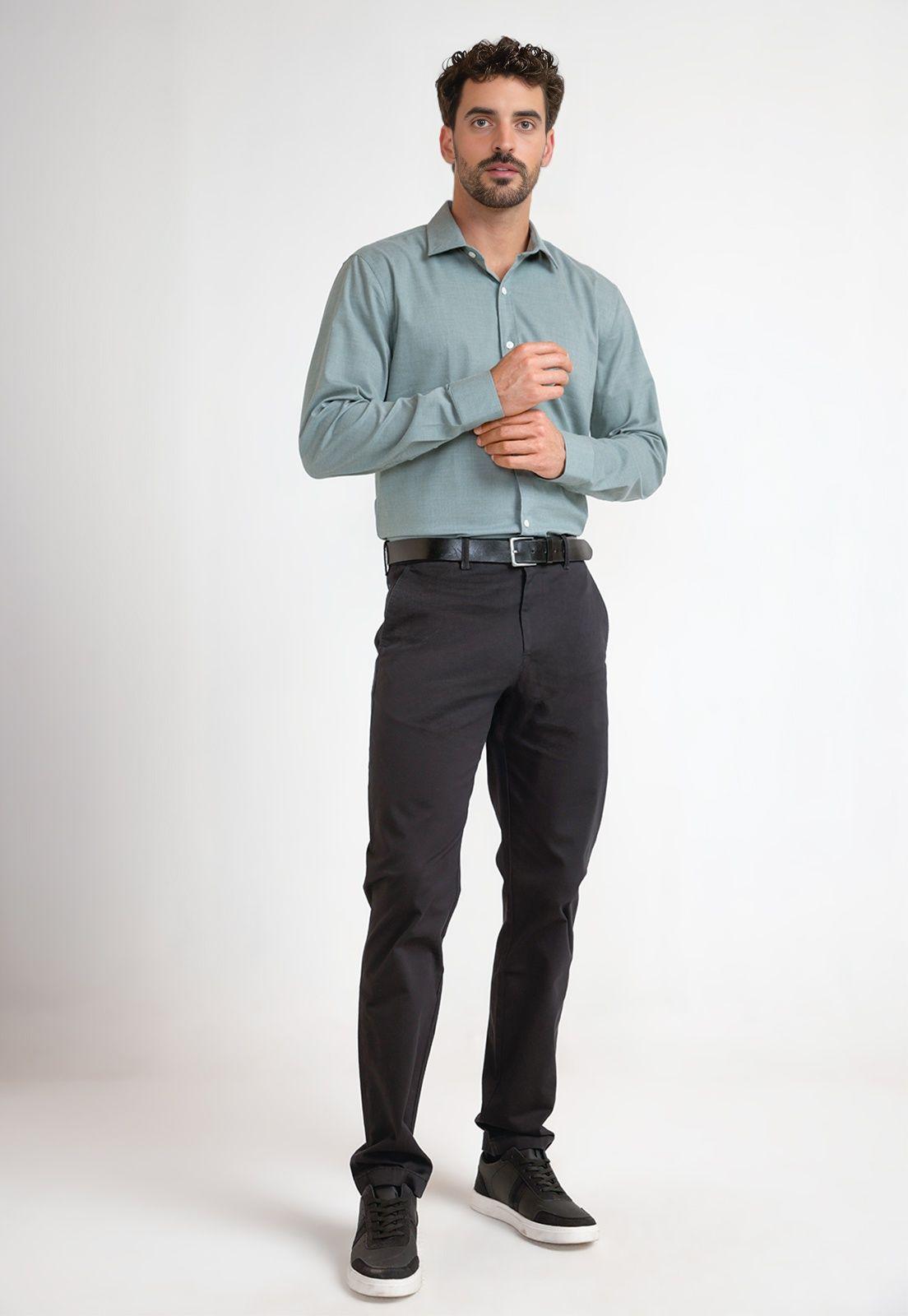 Camisa Formal Hombre Verde-3