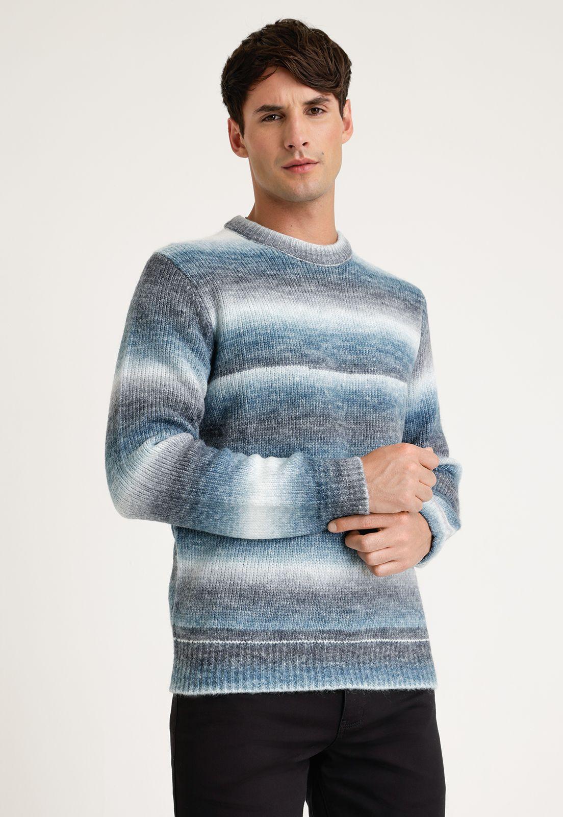 Sweater Hombre Cuello Redondo Azul Piedra-0