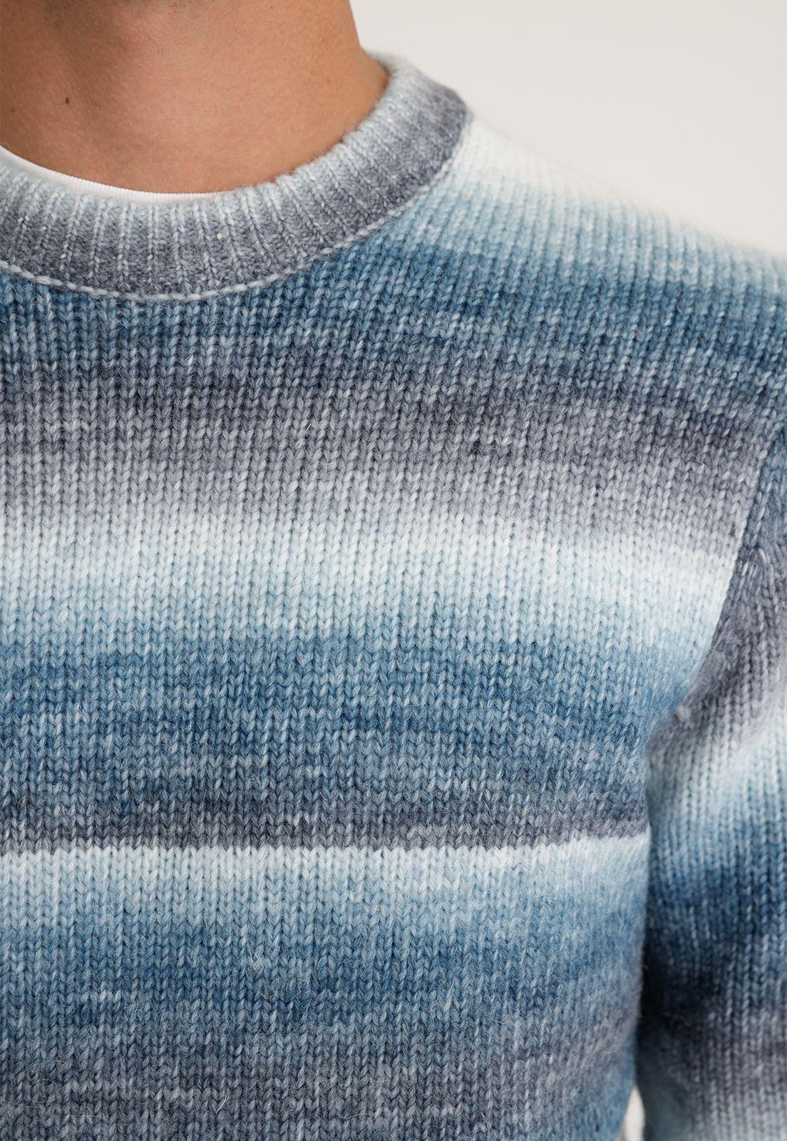 Sweater Hombre Cuello Redondo Azul Piedra-2