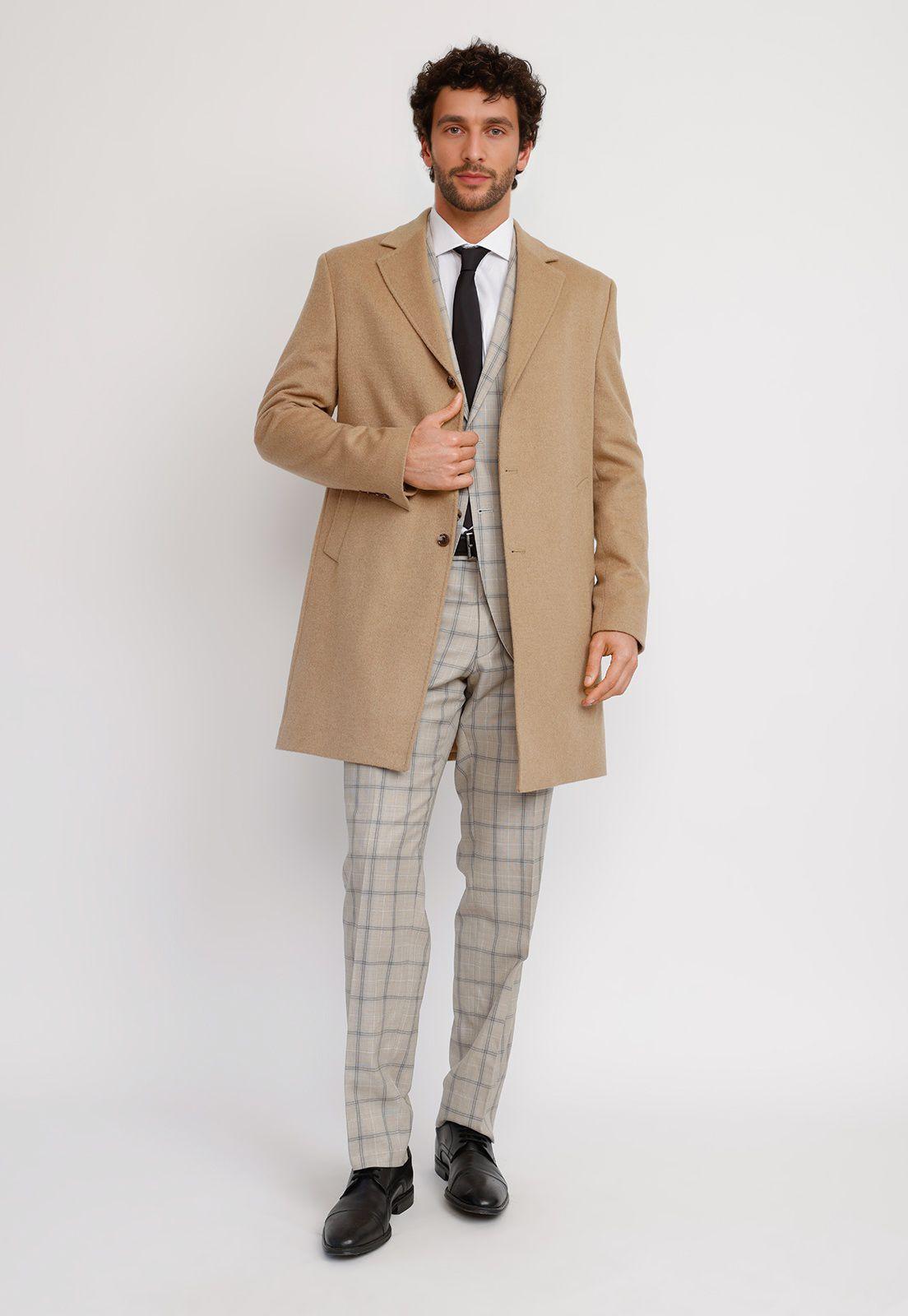 Abrigo Hombre Formal Vercelli Voyage Camel-3