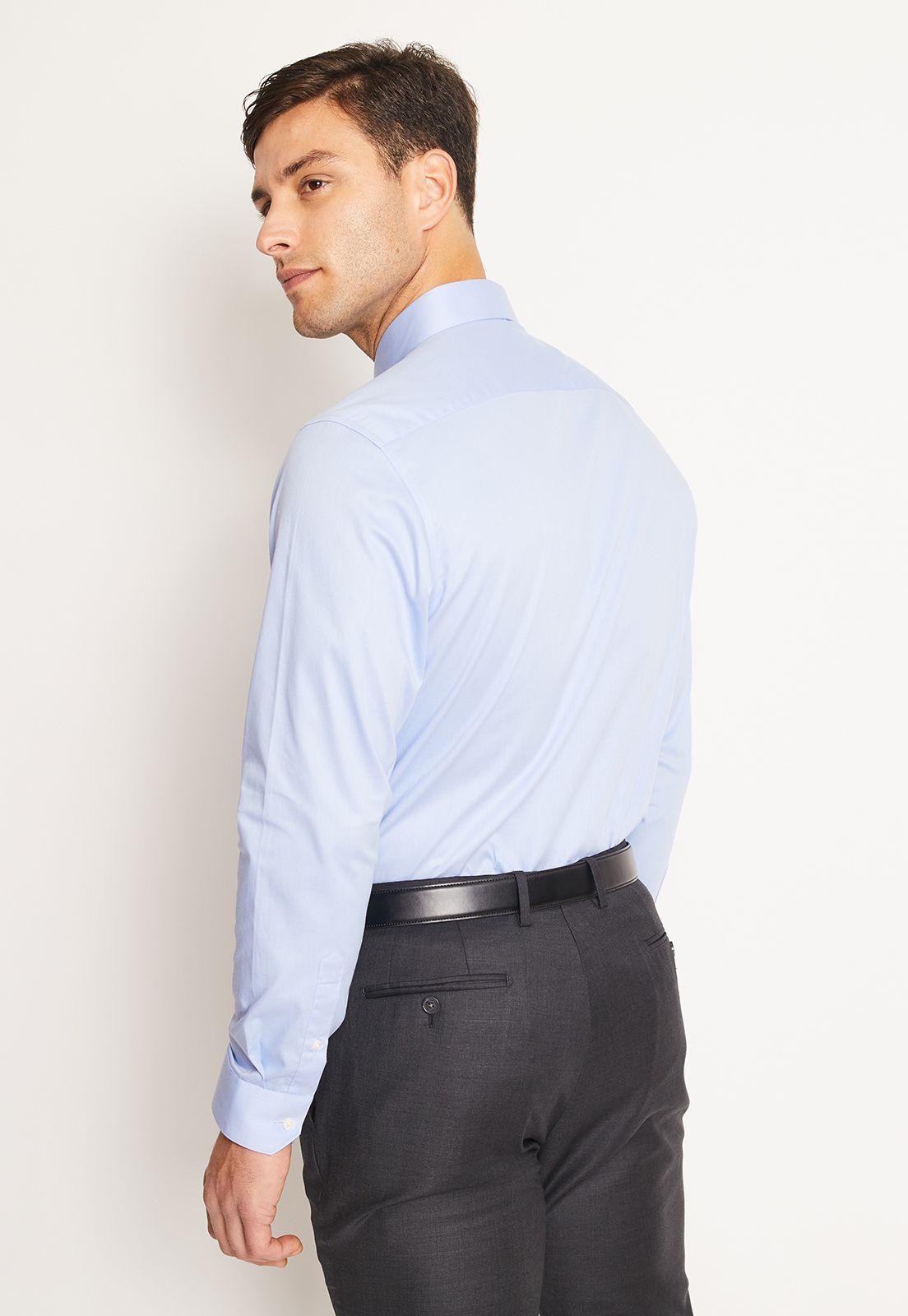 Camisa Formal Hombre Wrinkle Free (Evita Arrugas) Celeste-1