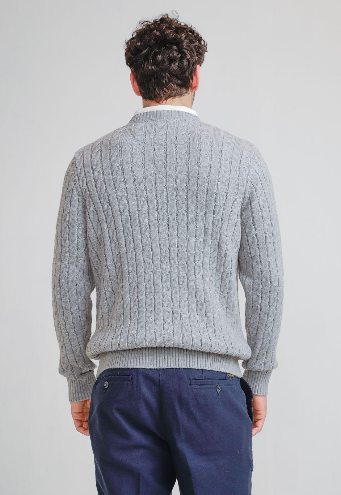 Sweater Hombre Trenzado Phantom Gris Melange-1