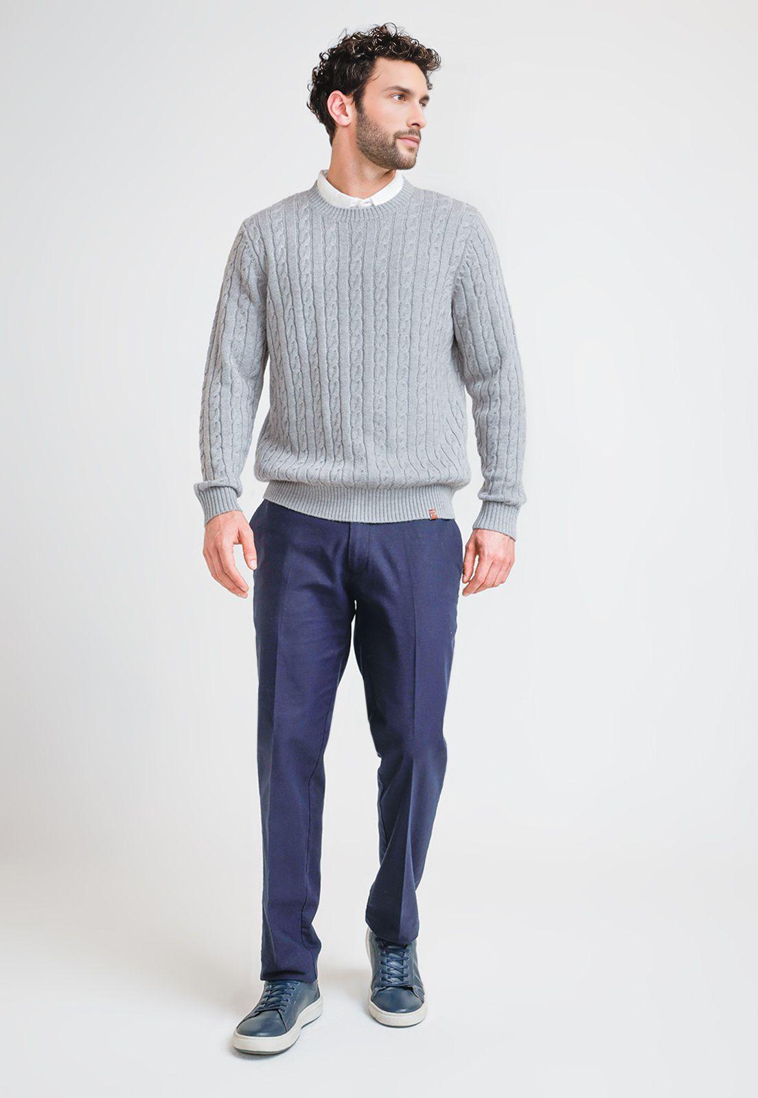 Sweater Hombre Trenzado Phantom Gris Melange-3