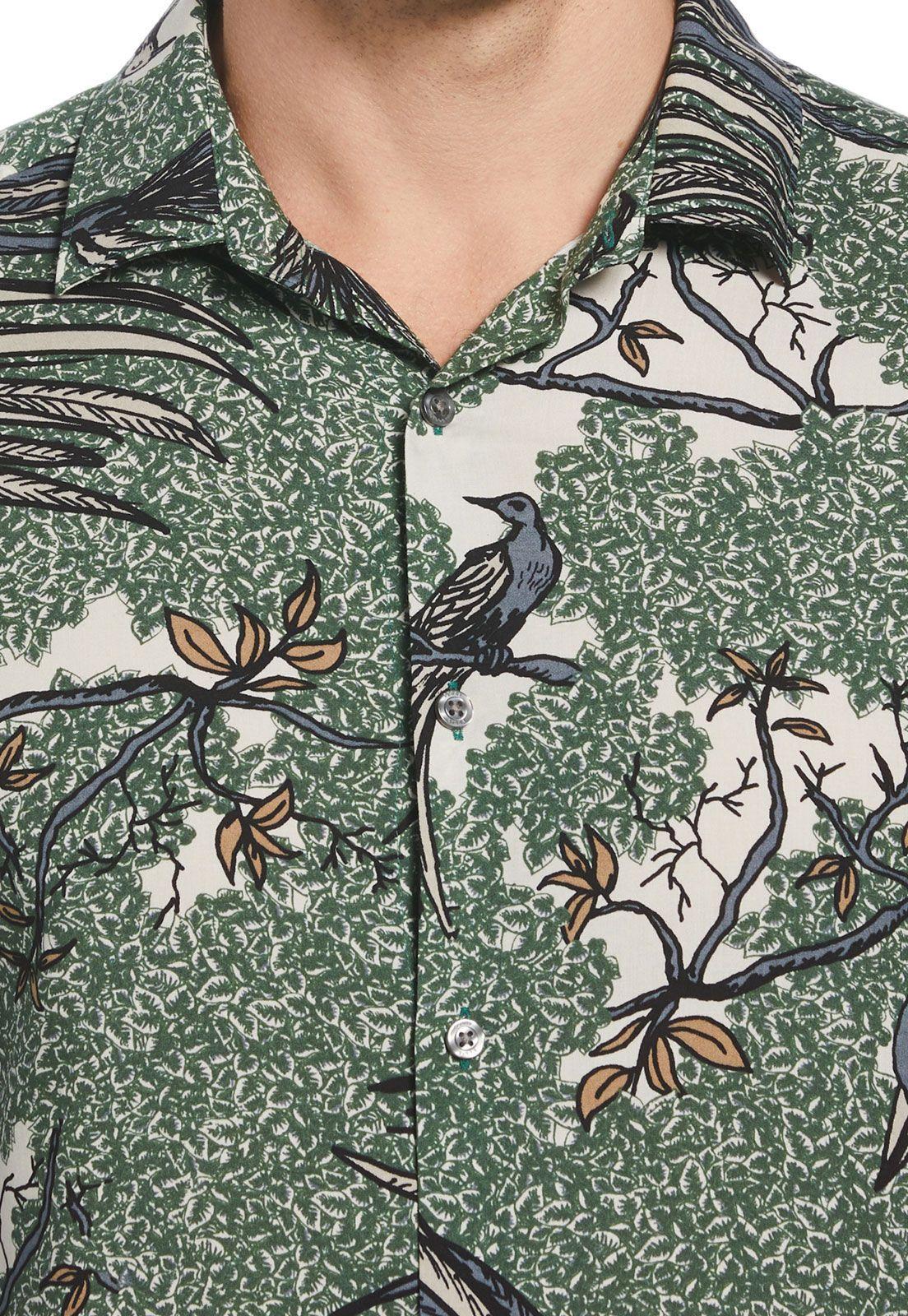 Camisa Casual Estampada Verde-2
