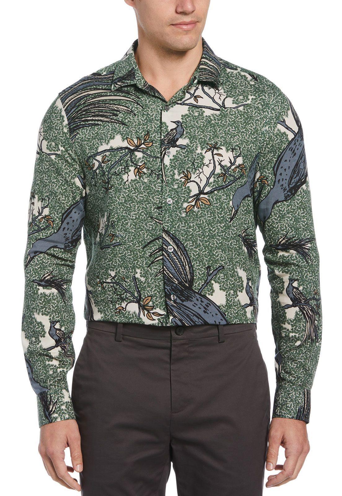 Camisa Casual Estampada Verde-0