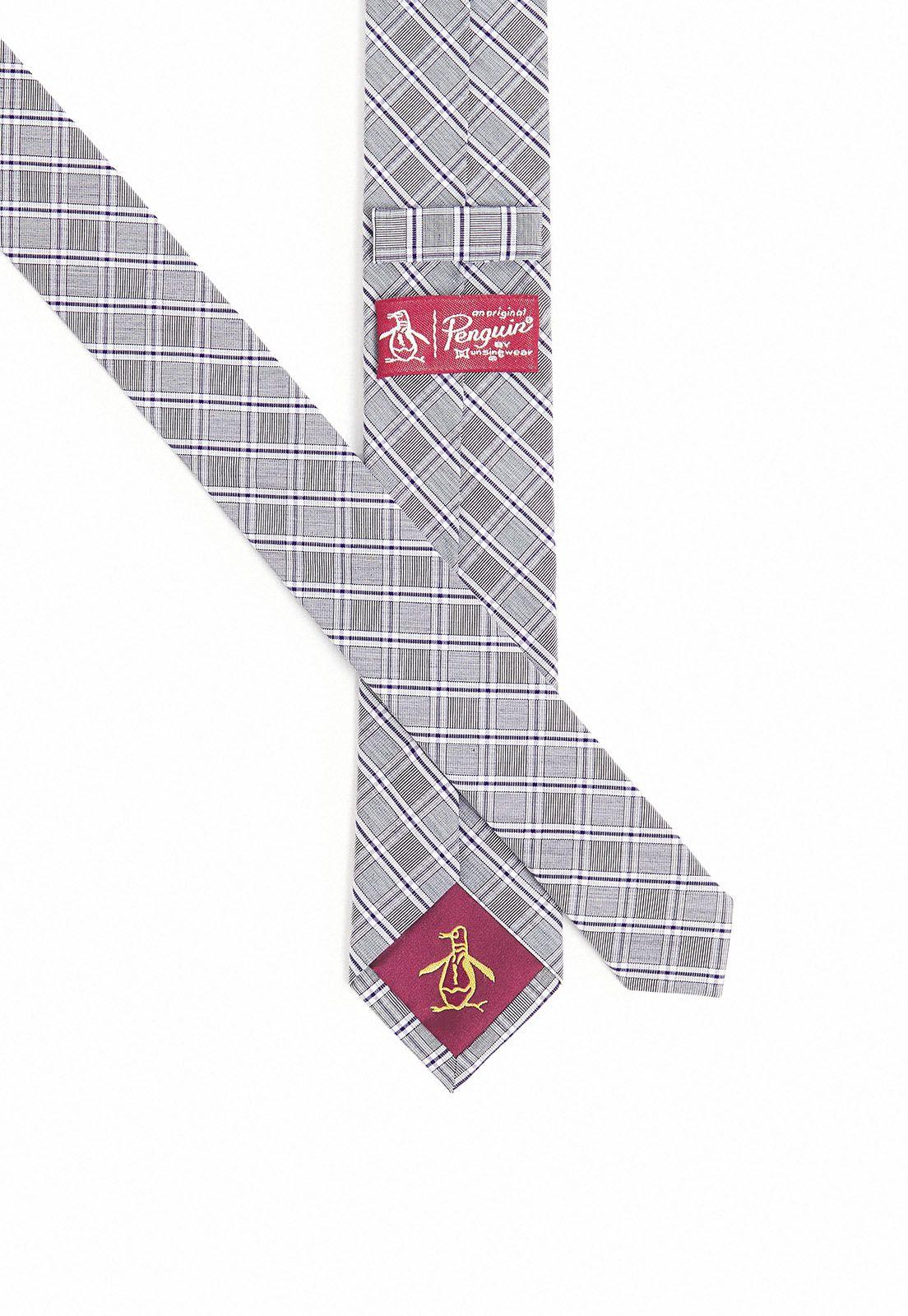 Corbata De Hombre Cuadros Gris-2