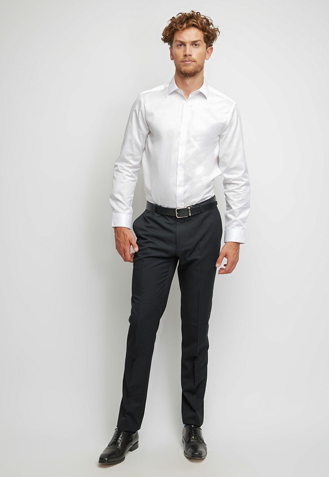 Camisa formal manga larga blanco Easy care (cuidado fácil)-3