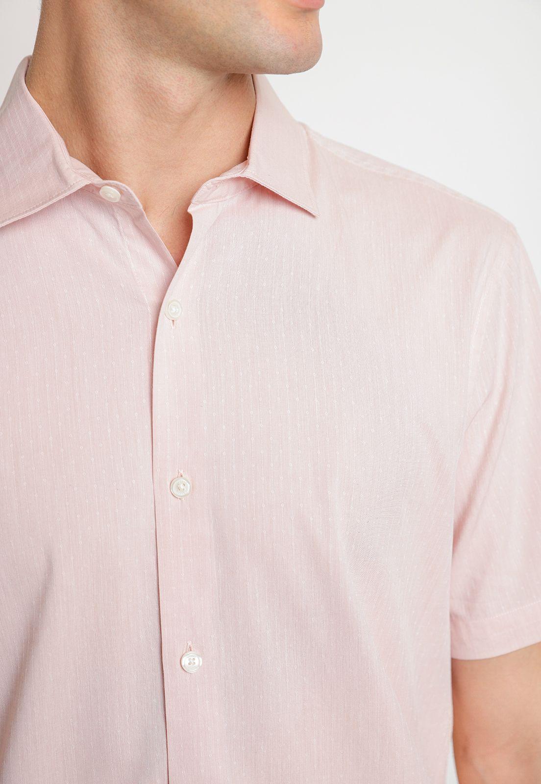 Camisa Hombre Manga Corta Rosado-2