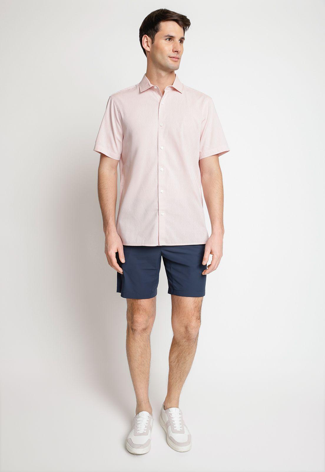 Camisa Hombre Manga Corta Rosado-3