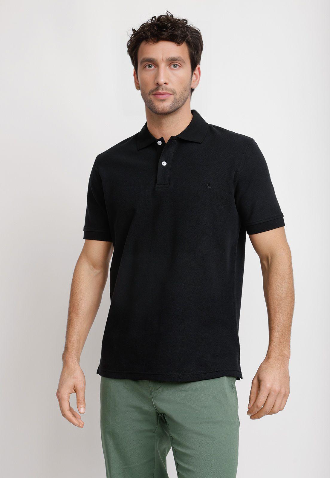 Polera Polo Pique Algodón Marini Negro-0