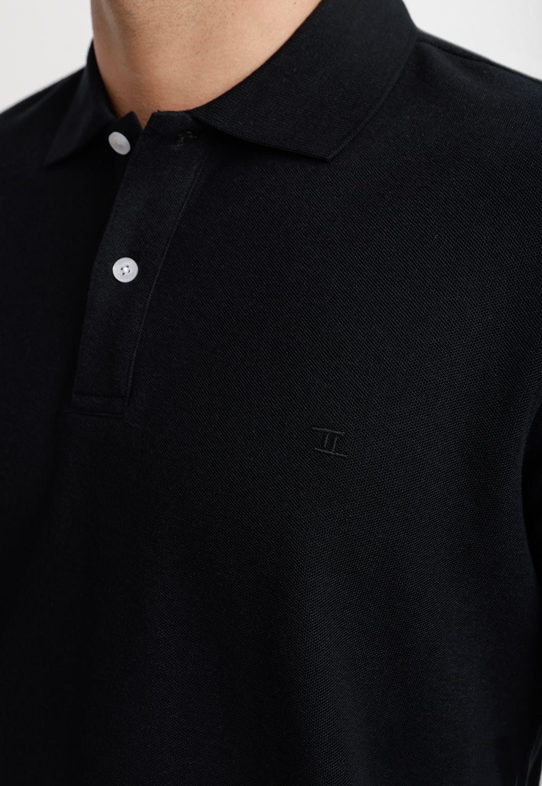 Polera Polo Pique Algodón Marini Negro-2