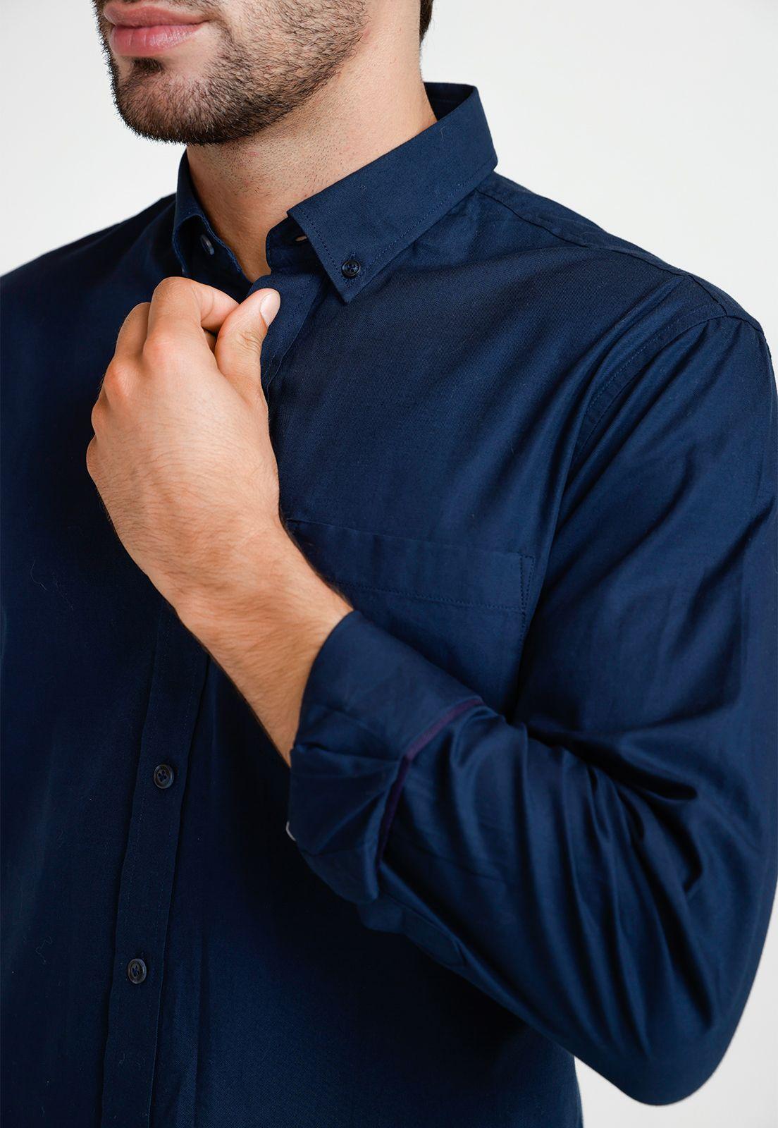 Camisa Oxford Hombre Blake Azul Marino-2
