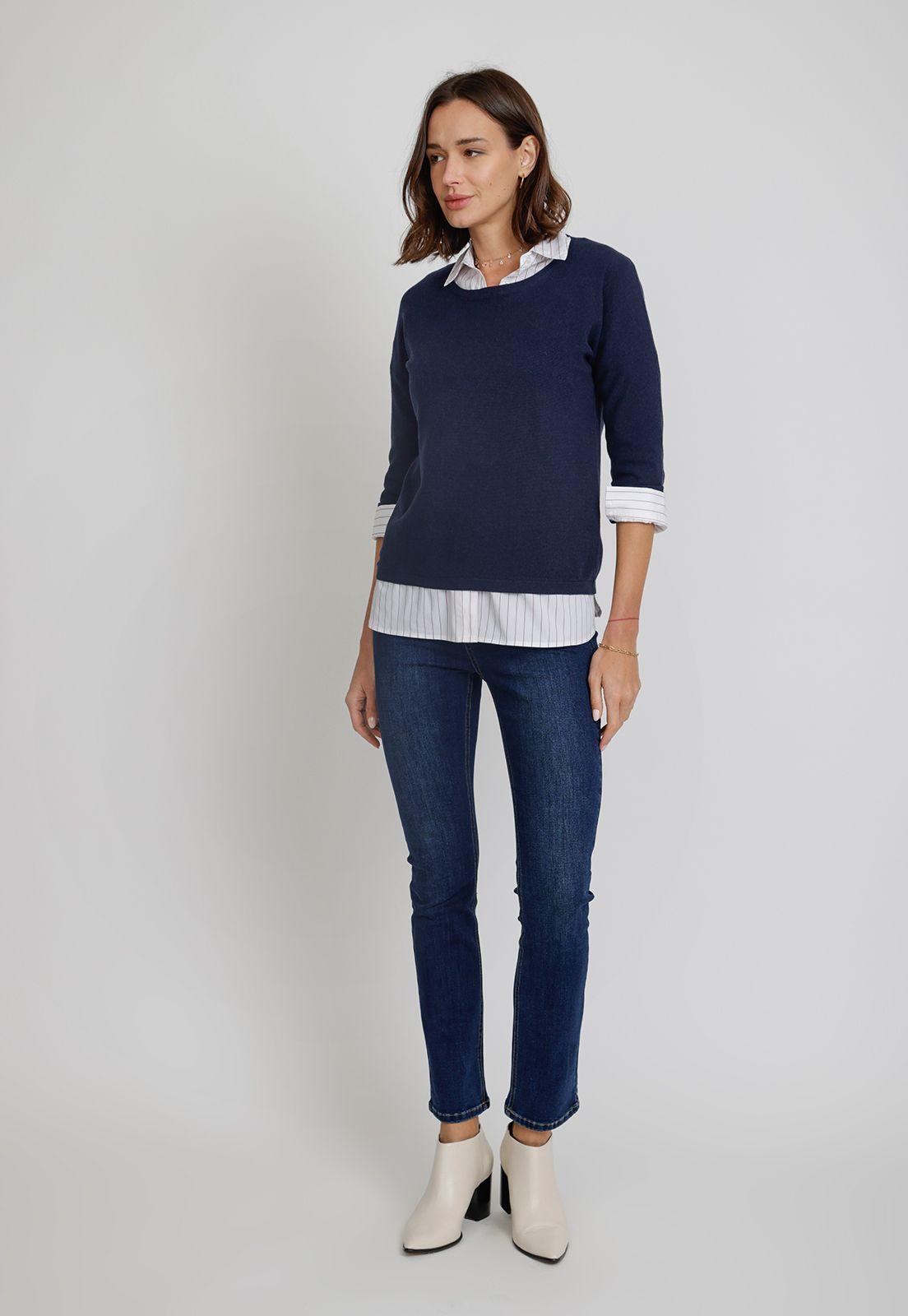 Tejido De Mujer Dover Marino-3