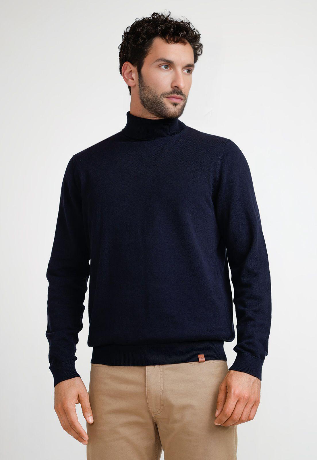 Sweater Hombre Cuello Alto Phastos Azul Marino-0