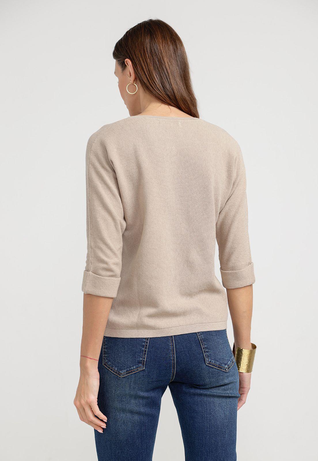 Sweater Mujer Dover Algodón Beige-1
