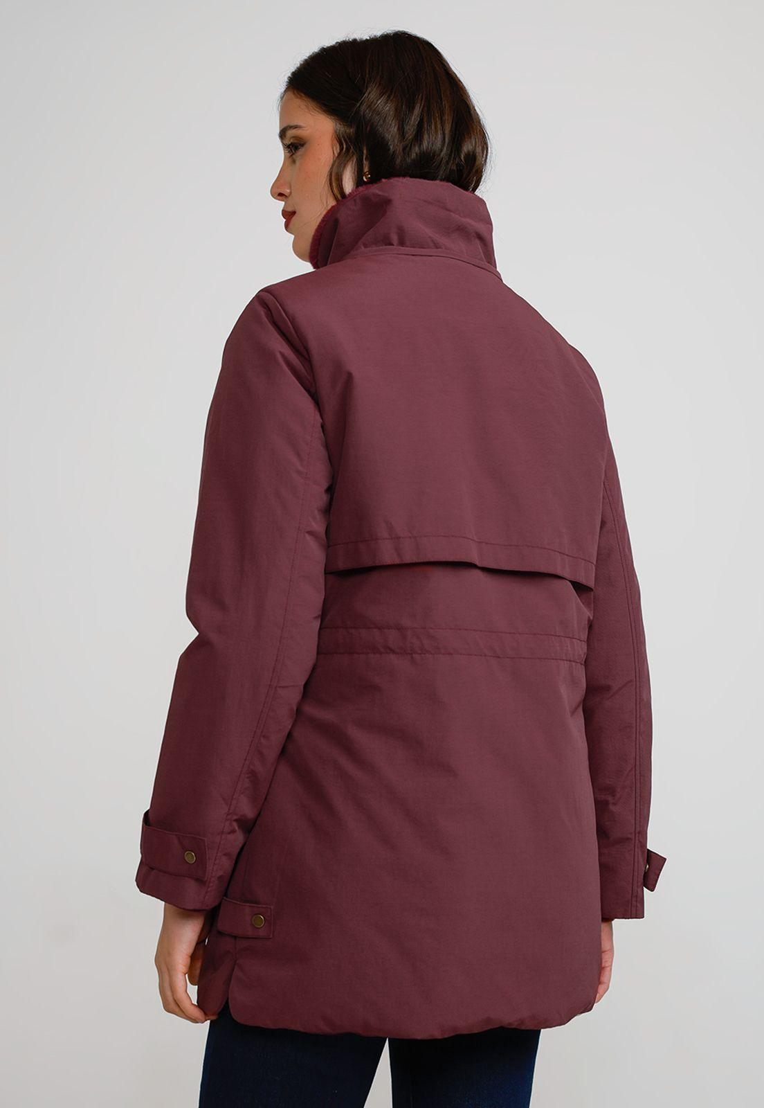 Parka Gruesa Mujer Burdeo-1