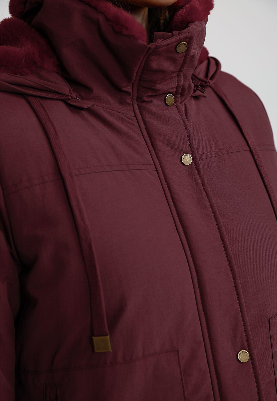Parka Gruesa Mujer Burdeo-2