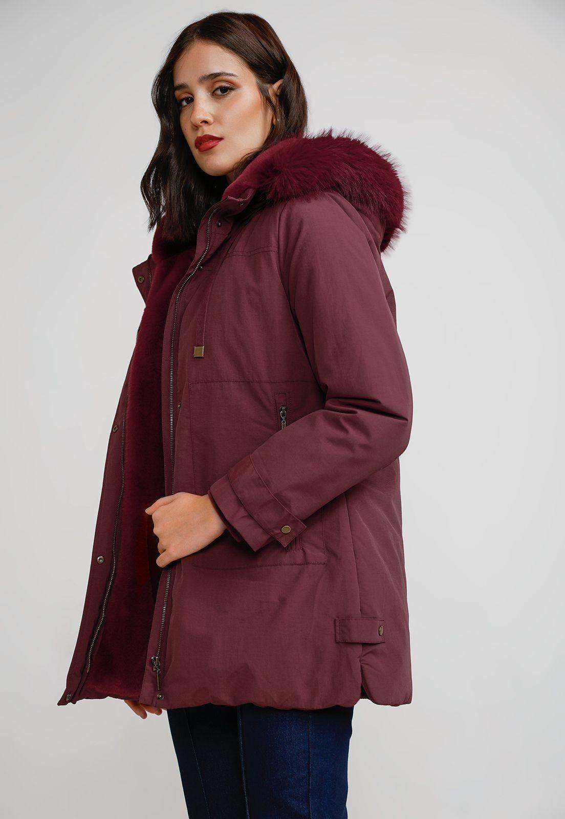 Parka Gruesa Mujer Burdeo-4