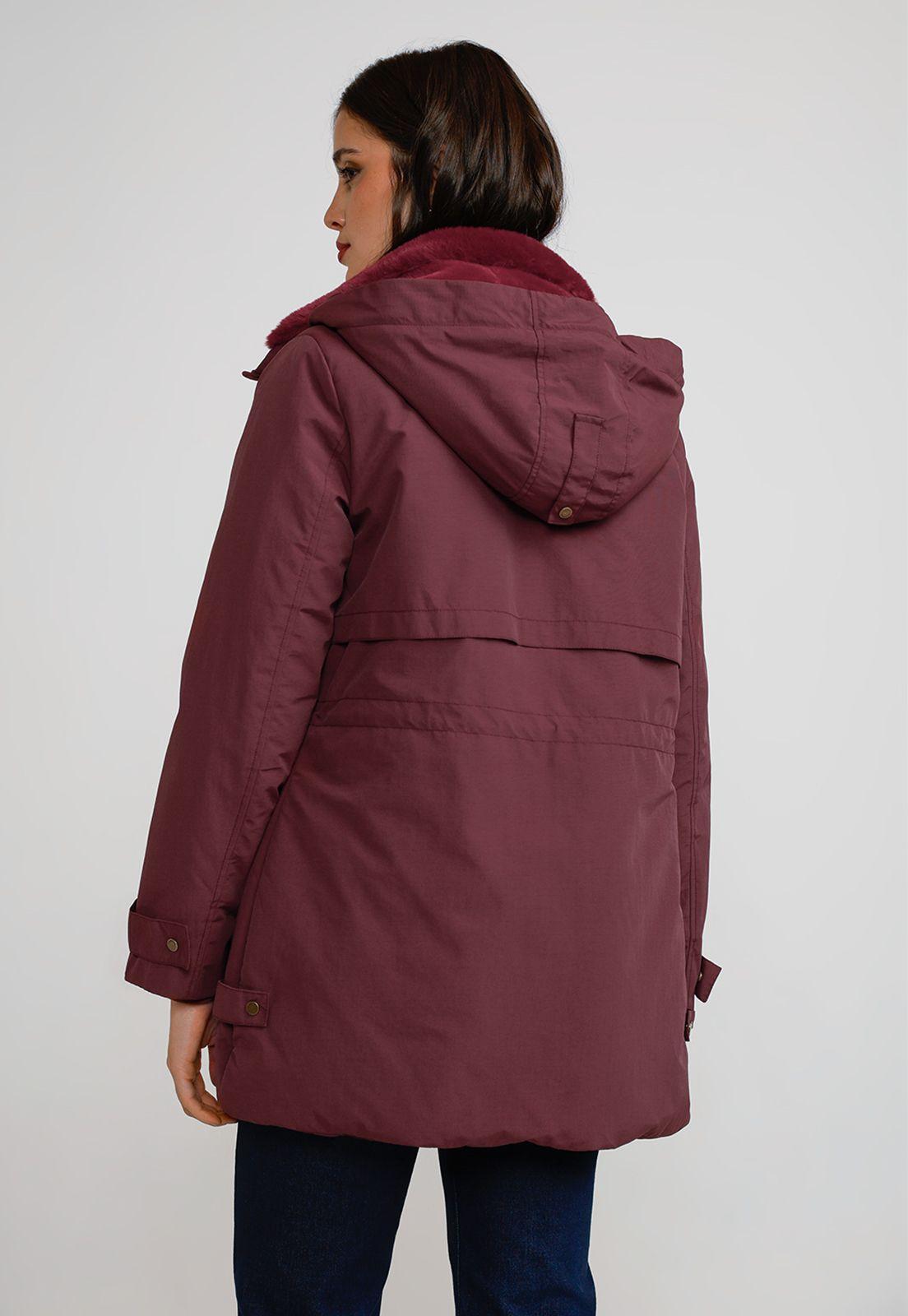 Parka Gruesa Mujer Burdeo-5