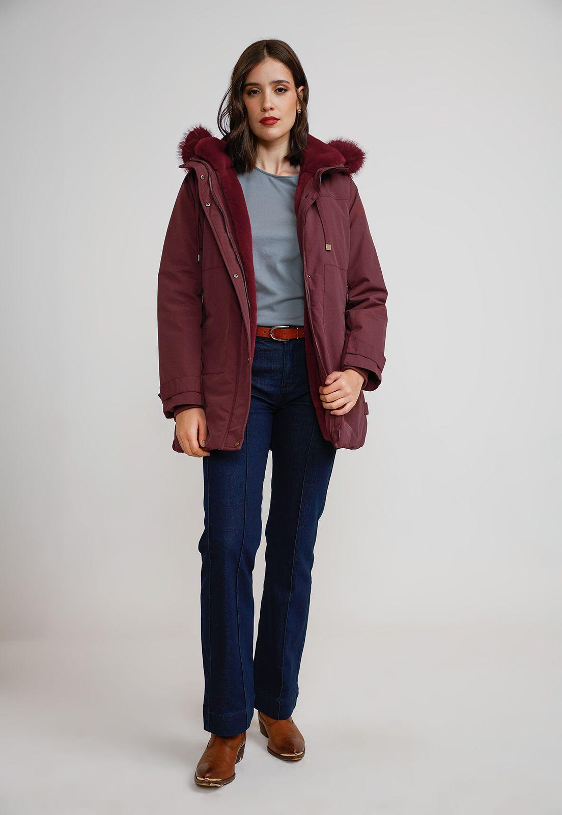 Parka Gruesa Mujer Burdeo-7