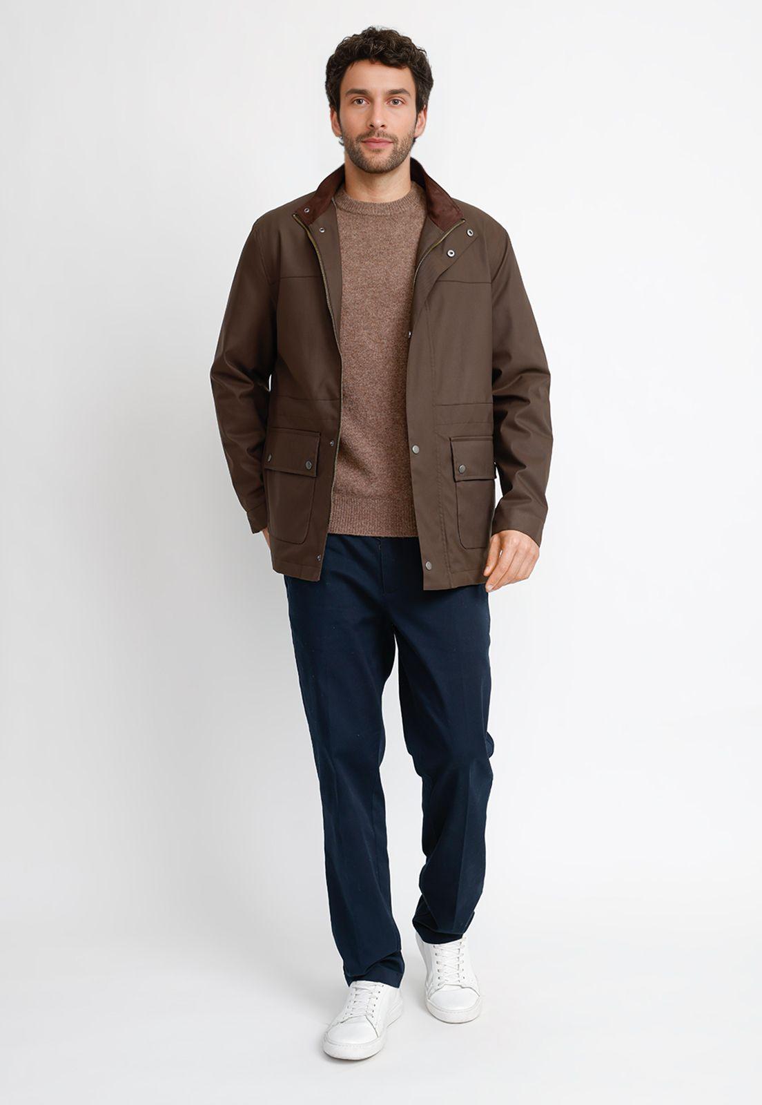 Chaqueta Casual Hombre Tesla Café-3