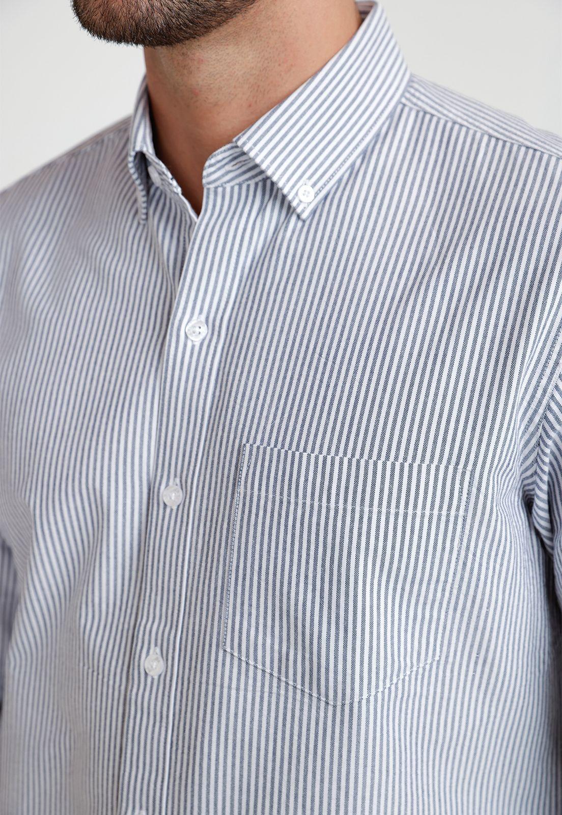 Camisa Rayas Hombre Beta Azul Marino-2