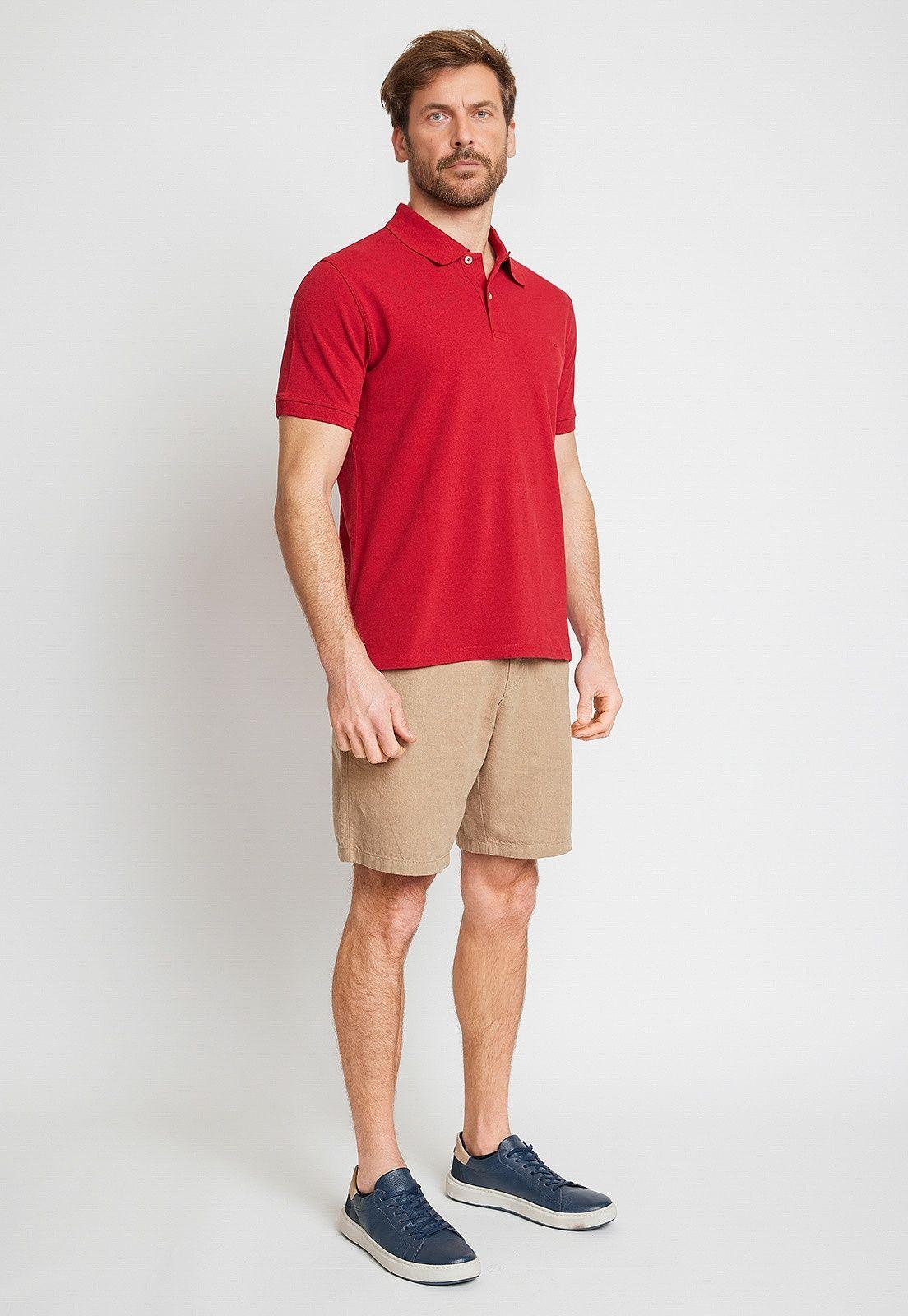Polera Hombre Algodón Polo Regular Marini Rojo-3