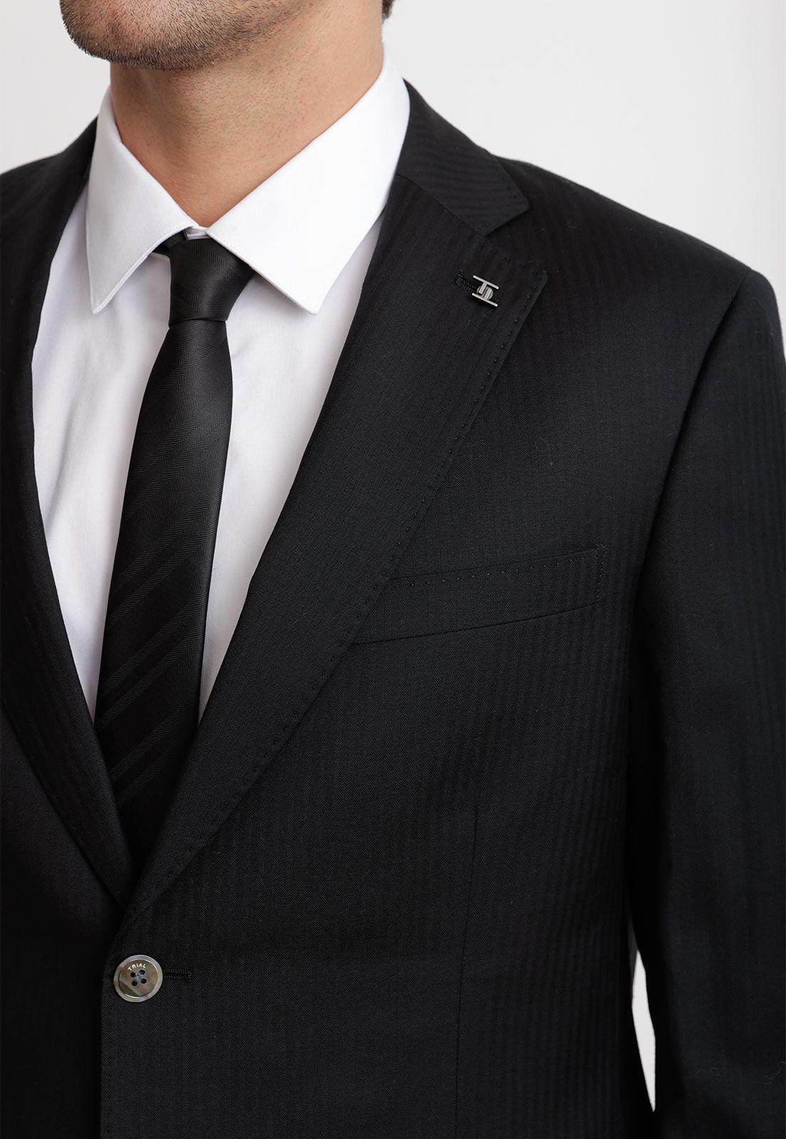 Traje Hombre Formal Lana S160'S Emerald Negro-2