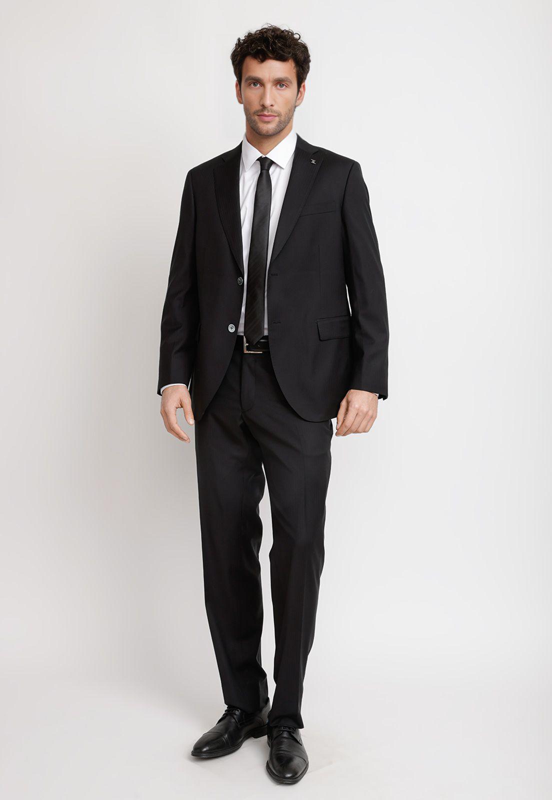 Traje Hombre Formal Lana S160'S Emerald Negro-3