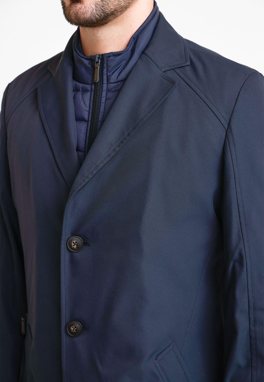 Abrigo Formal Hombre impermeable azul marino-3