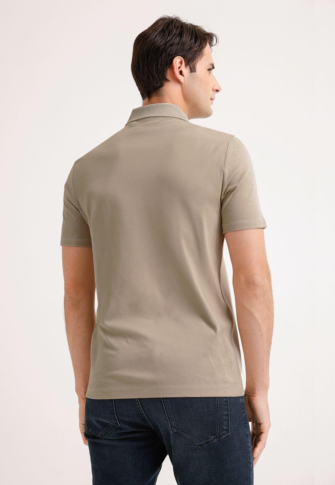 Polera Hombre Polo Con Cierre Beige-1