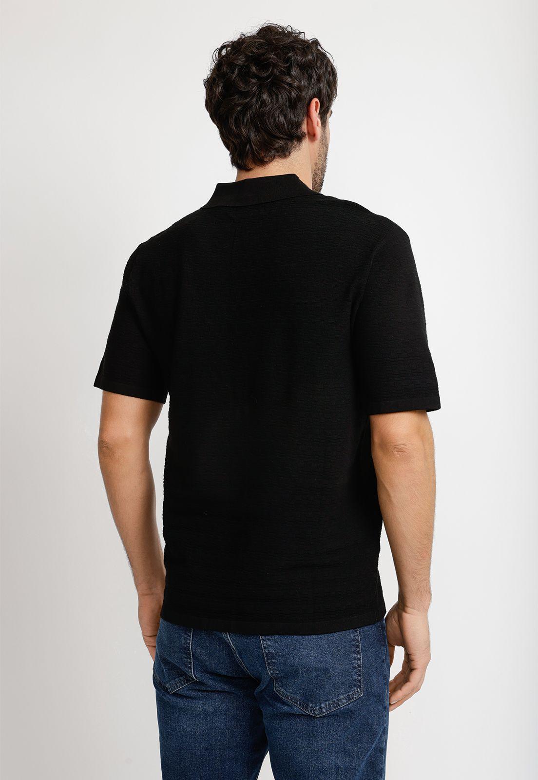 Polera Hombre Polo Manga Corta Negro-1