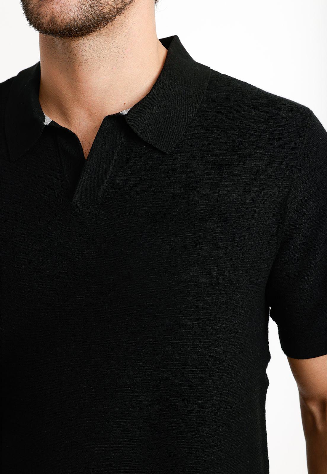 Polera Hombre Polo Manga Corta Negro-2