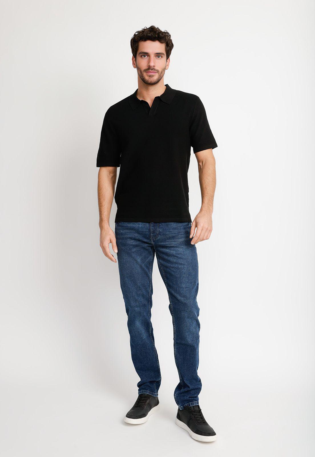 Polera Hombre Polo Manga Corta Negro-3