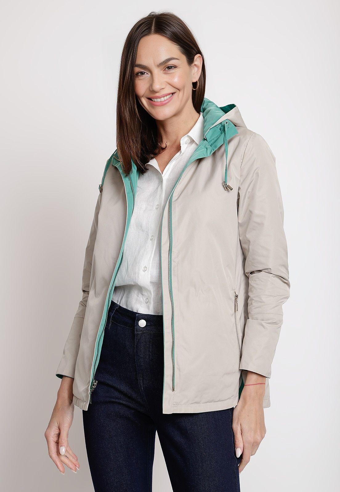 Chaqueta de Mujer Reversible Modelo Eva Color Verde-1