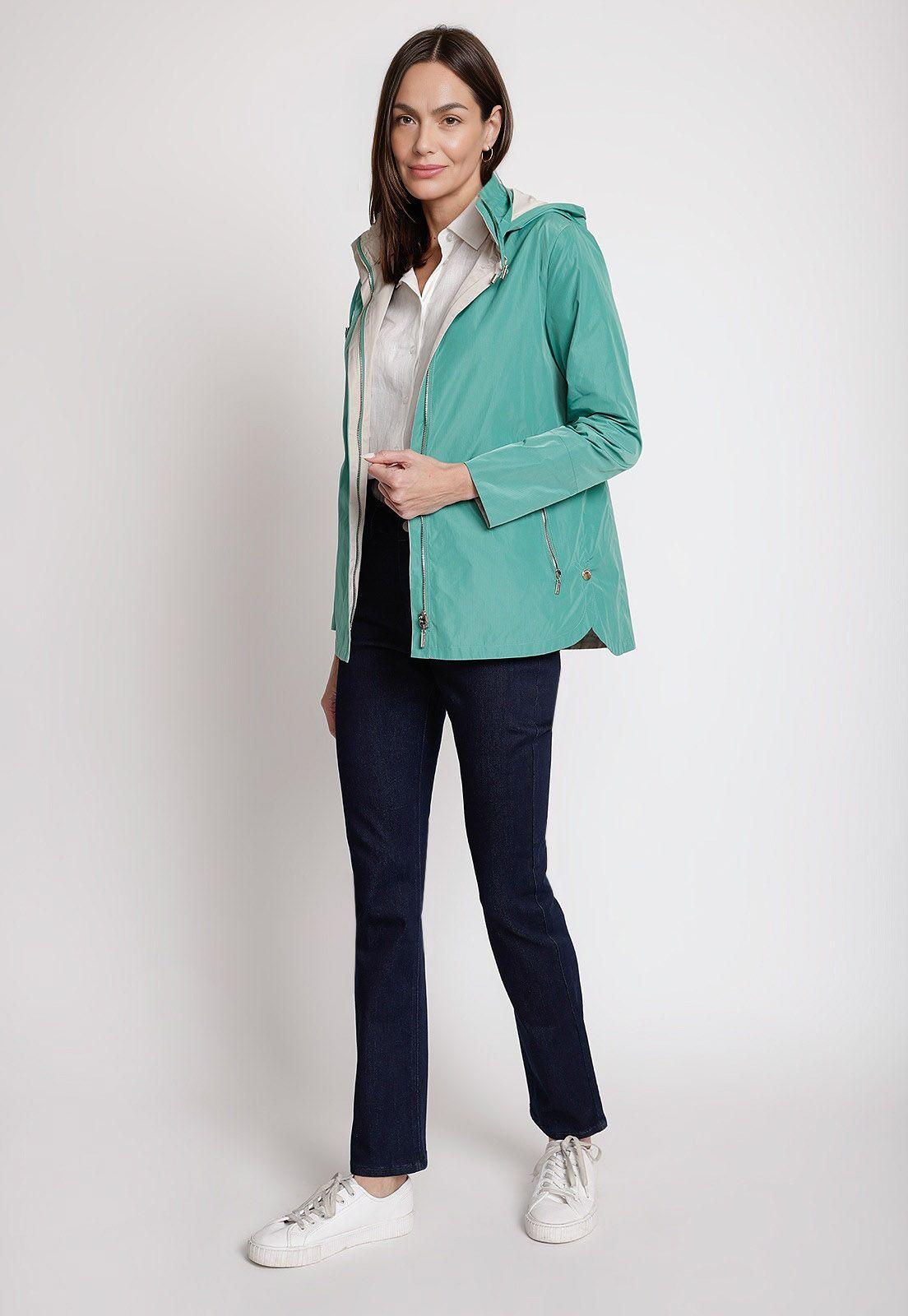 Chaqueta de Mujer Reversible Modelo Eva Color Verde-6