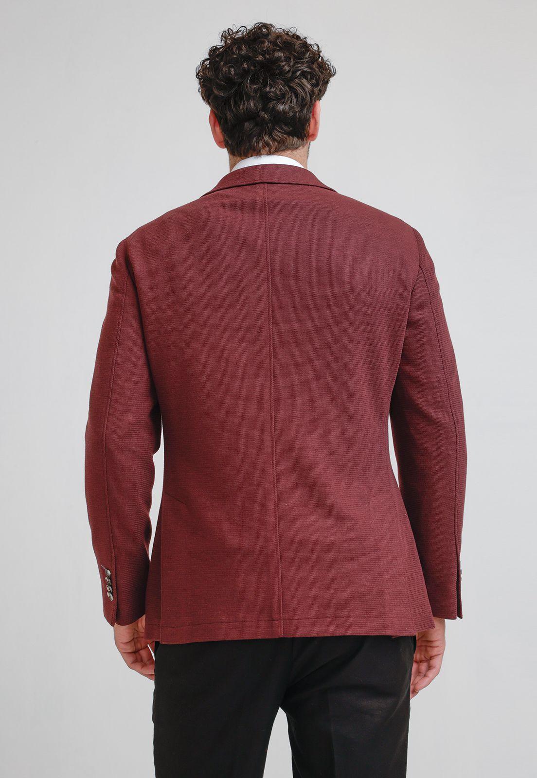 Chaqueta Hombre Tejida Basic Burdeo-1