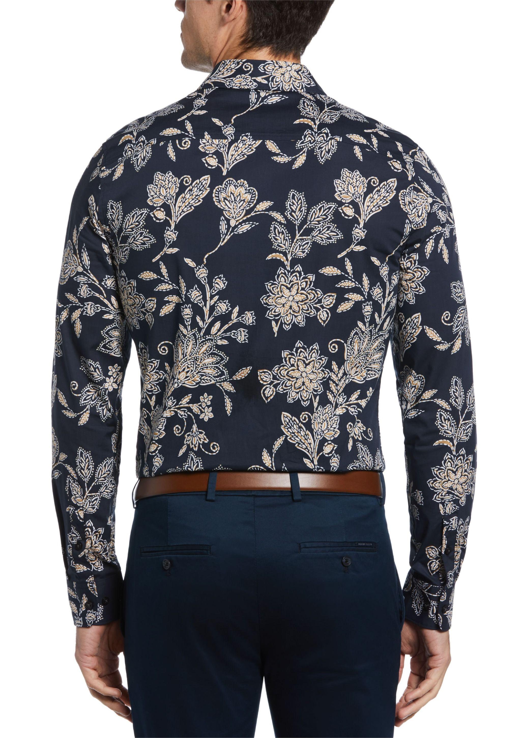 Camisa Casual Estampada Navy-1