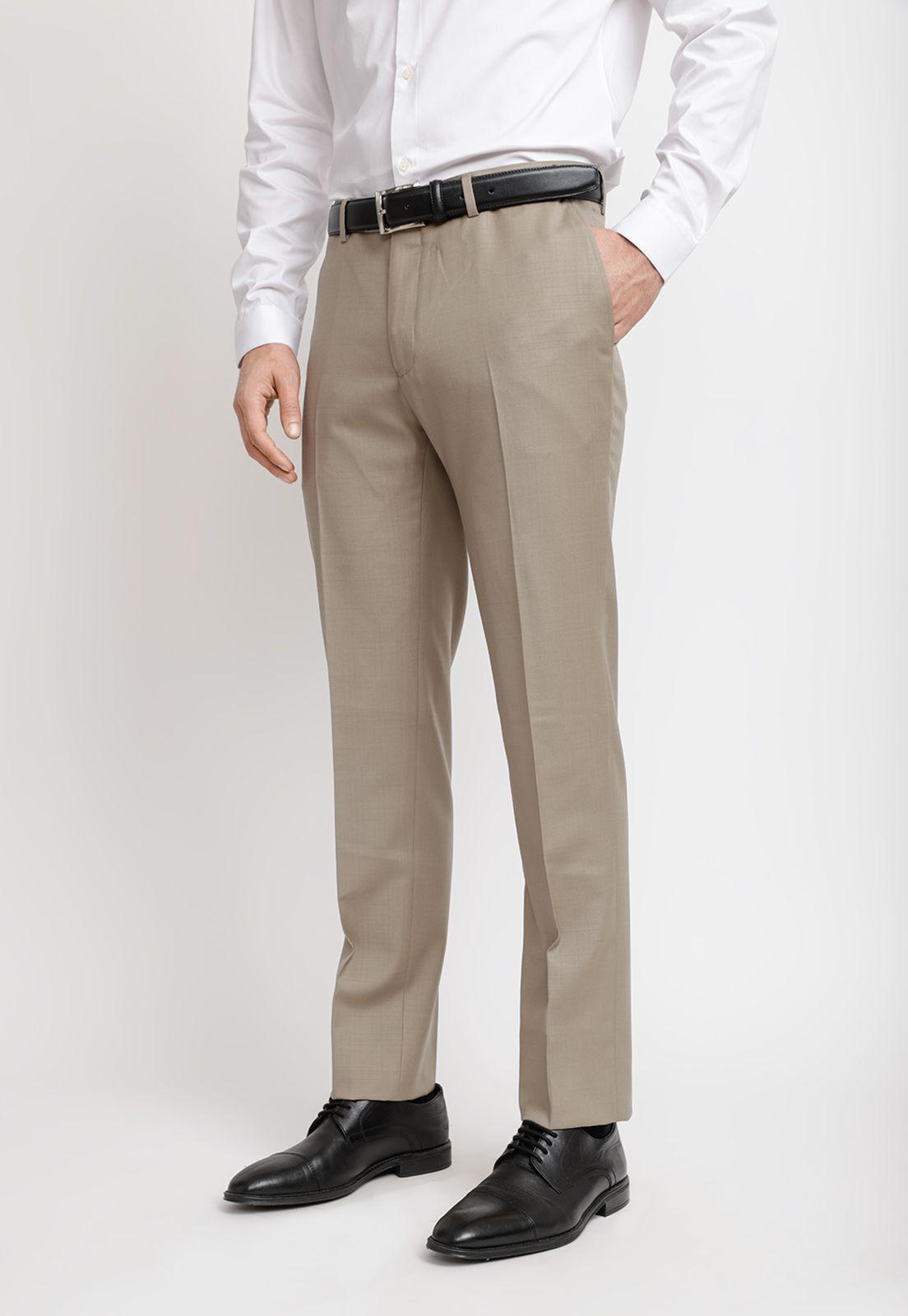 Pantalón Hombre Formal Lana S100'S Mix&Color Khaki-0