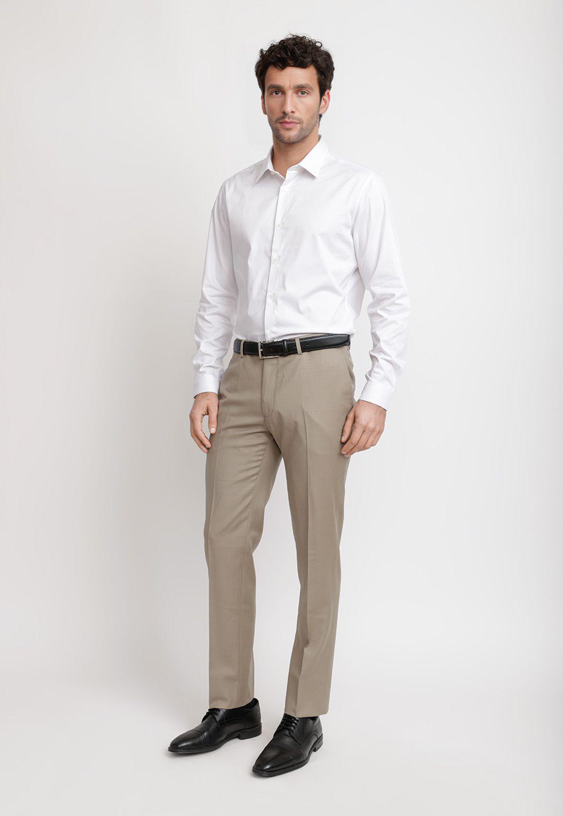 Pantalón Hombre Formal Lana S100'S Mix&Color Khaki-3