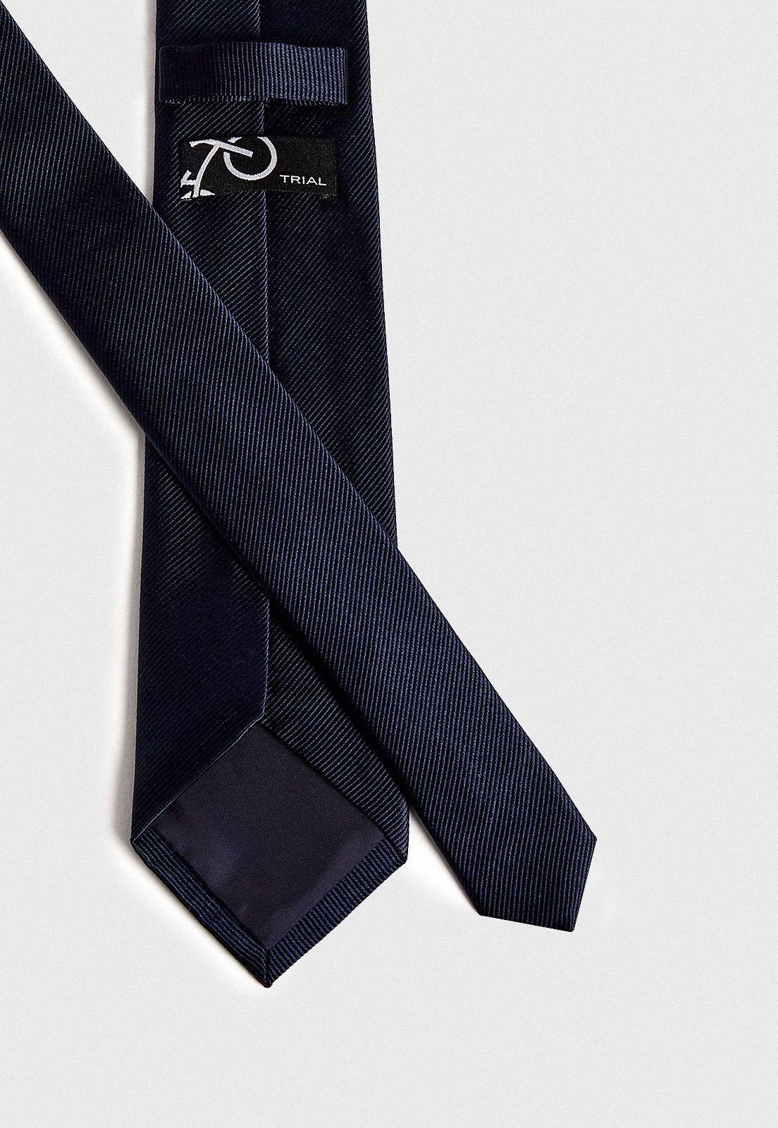 Corbata hombre Formal Executive Seda Azul marino -2