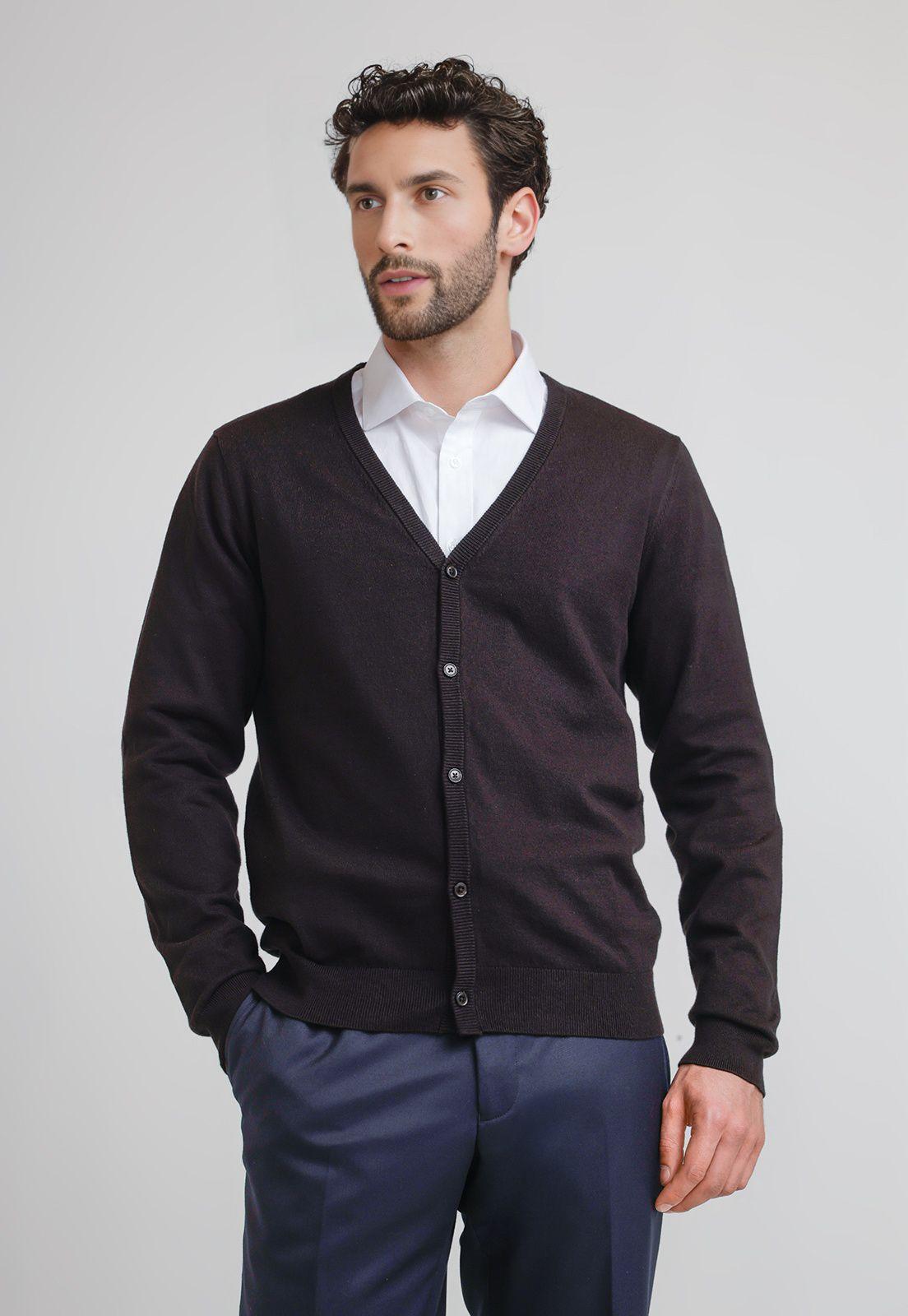 Tejido Hombre Formal Cardigan Negro-0