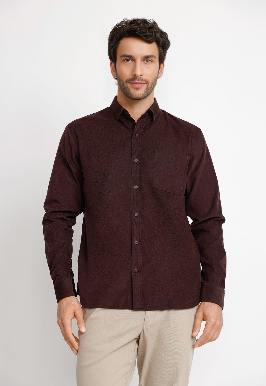 Camisa Cotelé ML Hombre Burgos Burdeo-0