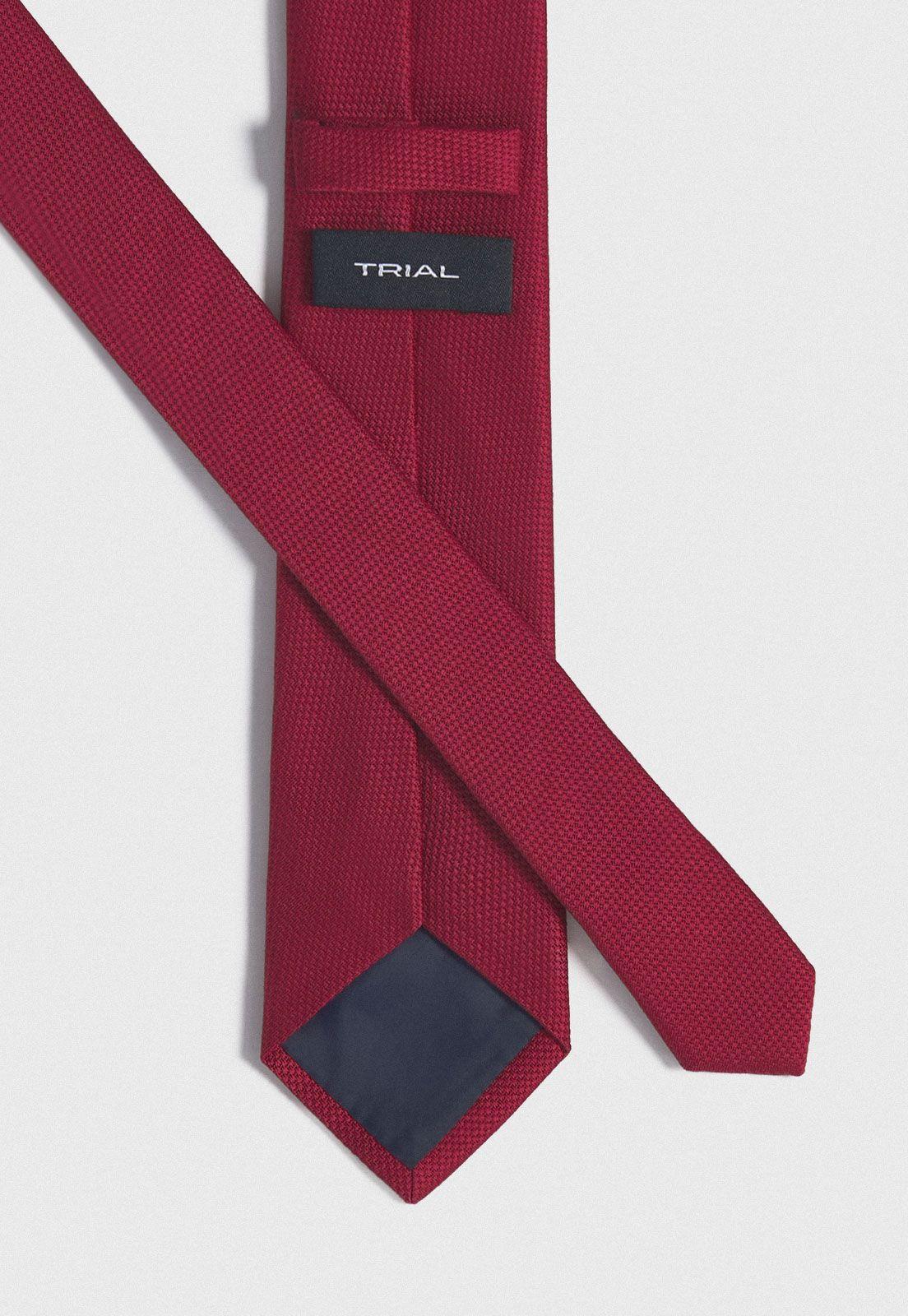 Corbata Formal Hombre Mezcla Seda Algodón Liso Executive Rojo-2